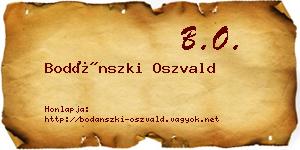 Bodánszki Oszvald névjegykártya